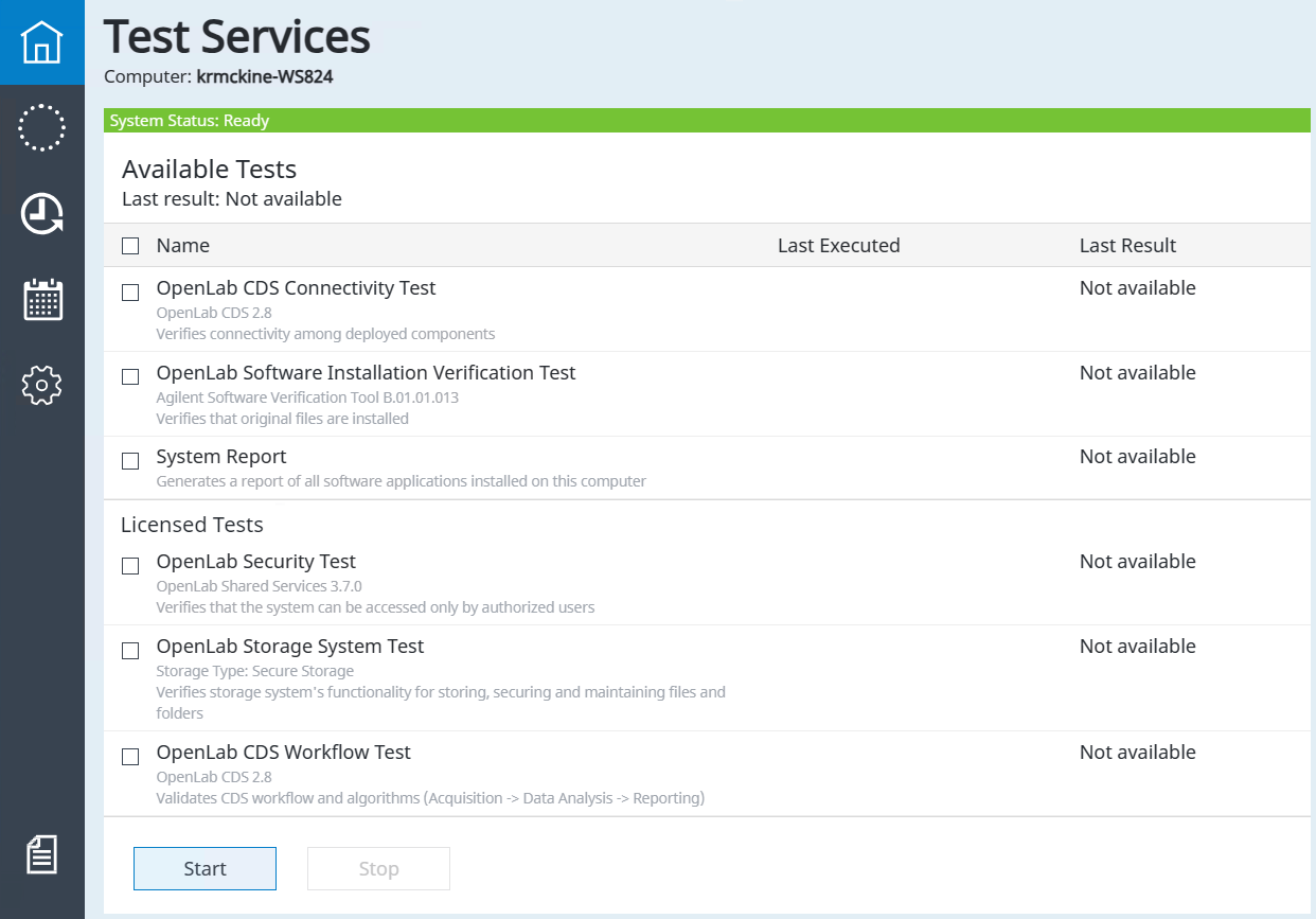 Figure 1. Test Services home page example